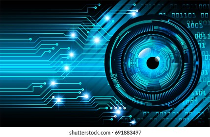 future technology, blue eye cyber security concept background, abstract hi speed digital internet.motion move blur. pixel. vector
