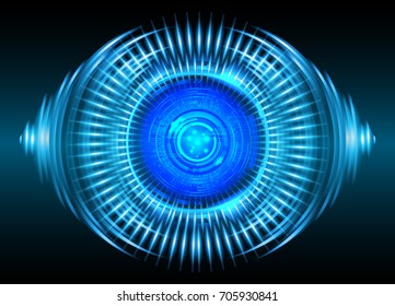 future technology, blue eye cyber security concept background, abstract hi speed digital internet.motion move blur. pixel. eyeball
