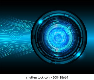 future technology, blue eye light cyber security concept background, abstract hi speed digital data internet website. motion move speed blur. 
