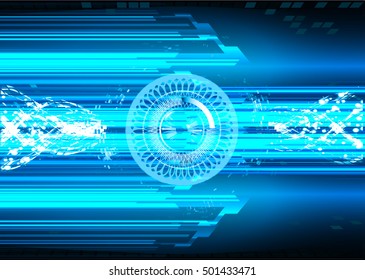 future technology, blue eye light cyber security concept background, abstract hi speed digital data internet website. motion move speed blur. pixel vector