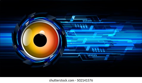 future technology, blue eye light cyber security concept background, abstract hi speed digital data internet website. motion move speed blur. pixel. eyeball vector
