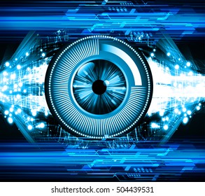 future technology, blue eye light cyber security concept background, abstract hi speed digital data internet website. motion move speed blur. eyeball vector