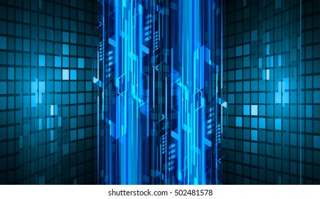 future technology, blue light cyber security concept background, abstract hi speed digital data internet website. motion move speed blur. pixel vector