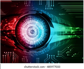future technology, blue red green eye cyber security concept background, abstract hi speed digital internet.motion move speed blur. eyeball vector