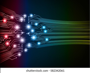 future technology, blue red yellow cyber security concept background, abstract hi speed digital internet.motion move blur. pixel . vector