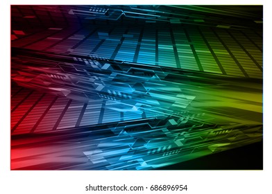 future technology, blue red yellow cyber security concept background, abstract hi speed digital internet.motion move blur. pixel. vector