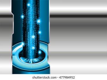 future technology, blue silver cyber security concept background, text box