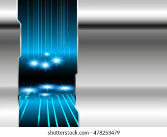 future technology, blue silver cyber security concept background, abstract hi speed digital internet technology