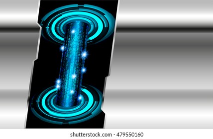 future technology, blue silver cyber securitytechnology
