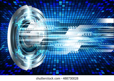 future technology, blue silver cyber security concept background, abstract hi speed digital internet.motion move speed blur. vector
