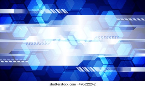 future technology, blue silver cyber security concept background, abstract hi speed digital internet.motion move speed blur. grid Hexagon. pixel