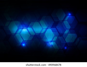 future technology, blue silver cyber security concept background, abstract hi speed digital internet.motion move speed blur. grid Hexagon. pixel