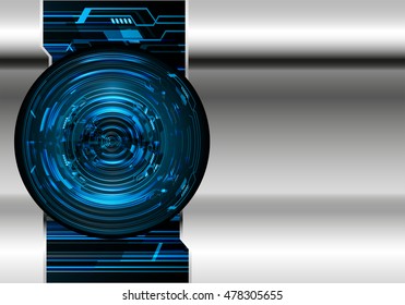 future technology, blue silver eye cyber security concept background, abstract hi speed digital internet technology