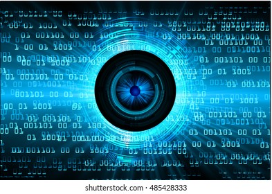 future technology, blue silver eye cyber security concept background, abstract hi speed digital internet.motion move speed blur. vector
