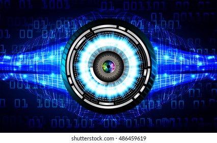future technology, blue silver eye cyber security concept background, abstract hi speed digital internet.motion move speed blur. eyeball vector