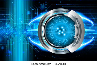 future technology, blue silver eye cyber security concept background, abstract hi speed digital internet.motion move speed blur. eyeball vector
