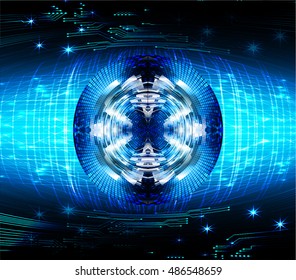 future technology, blue silver eye cyber security concept background, abstract hi speed digital internet.motion move speed blur. eyeball vector