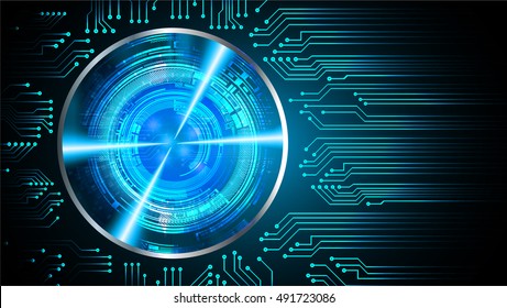 future technology, blue silver eye cyber security concept background, abstract hi speed digital internet.motion move speed blur. eyeball. vector