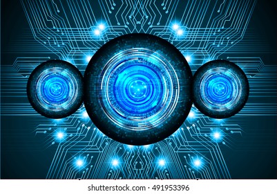 future technology, blue silver eye cyber security concept background, abstract hi speed digital internet.motion move speed blur. eyeball. vector