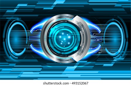 future technology, blue silver eye cyber security concept background, abstract hi speed digital internet.motion move speed blur. eyeball. vector