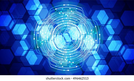 future technology, blue silver eye light cyber security concept background, abstract hi speed digital data internet website. motion move speed blur. vector