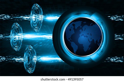 future technology, blue world cyber security concept background, abstract hi speed digital internet.motion move speed blur. vector