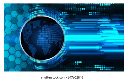 future technology, blue world cyber security concept background, abstract hi speed digital internet.motion move blur. pixel. vector