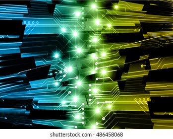 future technology, blue yellow cyber security concept background, abstract hi speed digital internet.motion move speed blur. vector