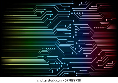 future technology, Circuit blue yellow red security concept background, abstract hi speed digital internet.motion move blur. pixel . vector