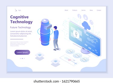 Future technology - Cognitive Technology, 3d isometric vector illustration, for graphic and web design