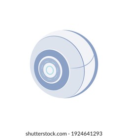 Future technology composition with flat image of futuristic artificial eye isolated vector illustration
