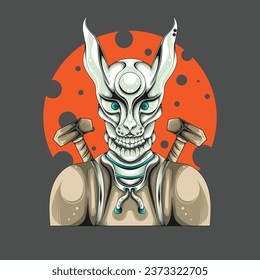 future technology cyberpunk theme character logo mascot design