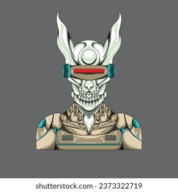 future technology cyberpunk theme character logo mascot design