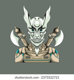future technology cyberpunk theme character logo mascot design