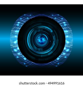 future technology, eye blue silver cyber security concept background, abstract hi speed digital internet.motion move speed blur. eyeball vector