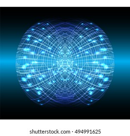 future technology, eye blue silver cyber security concept background, abstract hi speed digital internet.motion move speed blur. eyeball vector