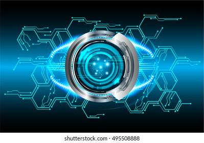 future technology, eye blue silver cyber security concept background, abstract hi speed digital internet.motion move speed blur. eyeball vector