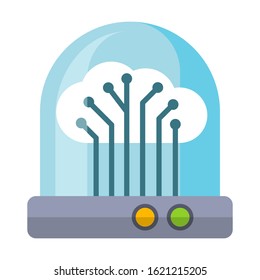 Future technology flat color vector icon