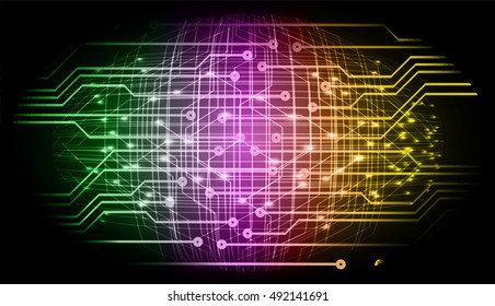 future technology, green purple yellow cyber security concept background, abstract hi speed digital internet.motion move speed blur. vector