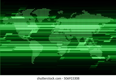 future technology, green world light cyber security concept background, abstract hi speed digital data internet website. motion move speed blur. pixel