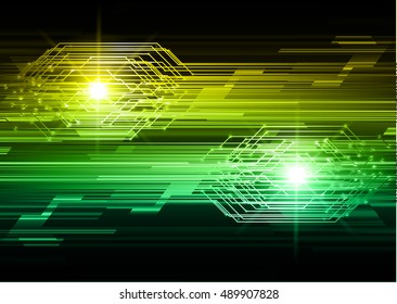 future technology, green yellow cyber security concept background, abstract hi speed digital internet.motion move speed blur. vector