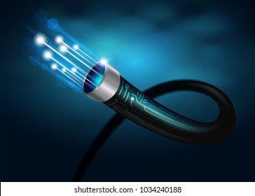 Future Technology With High Speed Internet
Large data transfer with new fiber optic cable.
Vector Realistic file.