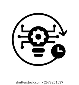 Ilustración vectorial de glifo de icono de Tecnología futura