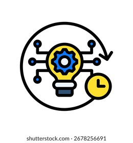 Icono de Tecnología del futuro Ilustración vectorial de color lineal