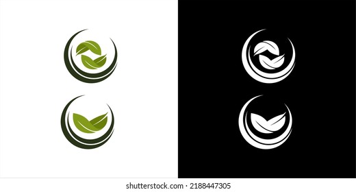 future technology leaf vector logo