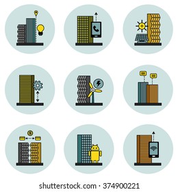 Future technology for living vector icon set 