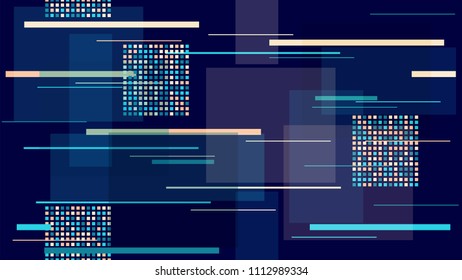 Future Technology Neon Background Street Lights Night City Lines, Stripes. High Speed Connection, Internet Technology Trendy Pattern. Geometric Space, Communication, Night Life, TV Vector Background