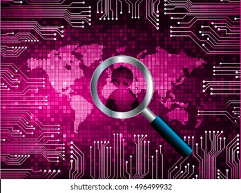 future technology, pink world map light cyber security concept background, abstract hi speed digital data internet website. motion move speed blur. vector