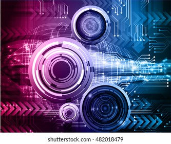 future technology, purple blue eye cyber security concept background, abstract hi speed digital internet.motion move speed blur