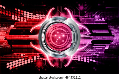 future technology, red purple eye silver cyber security concept background, abstract hi speed digital internet.motion move speed blur. eyeball vector